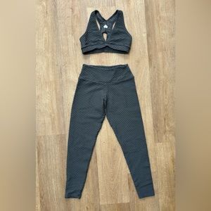 Booty by Brabants Croco Skin Leggings & Sports Bra, Luna” Gray, Full Set
